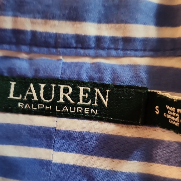 Ralph Lauren Blue and White Striped Shirt - Picture 3 of 3